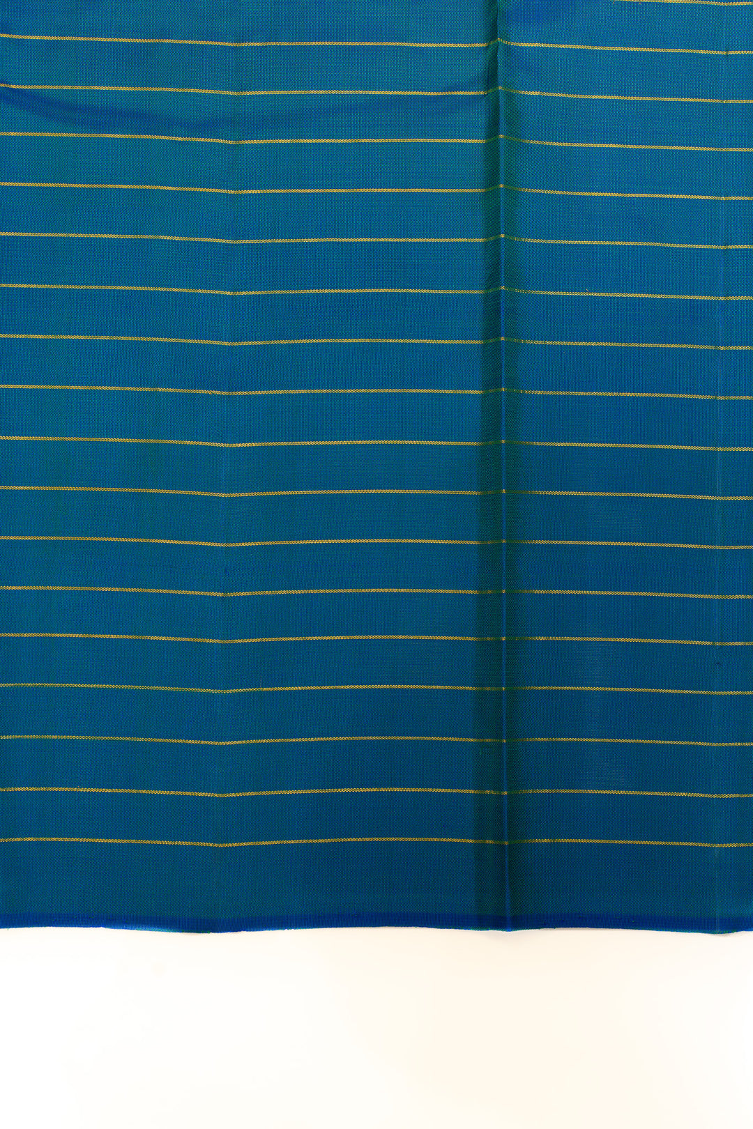 Peacock blue and green checks pure Kanchipuram silk saree