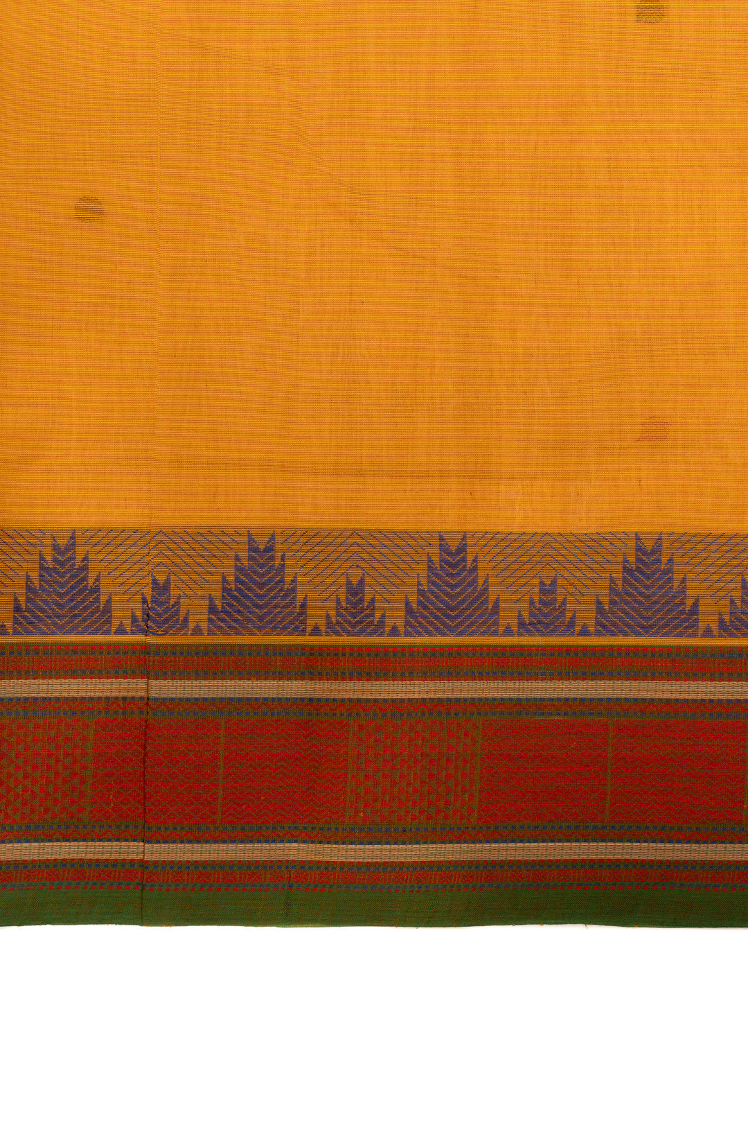 Yellow threadwork pure handloom cotton saree