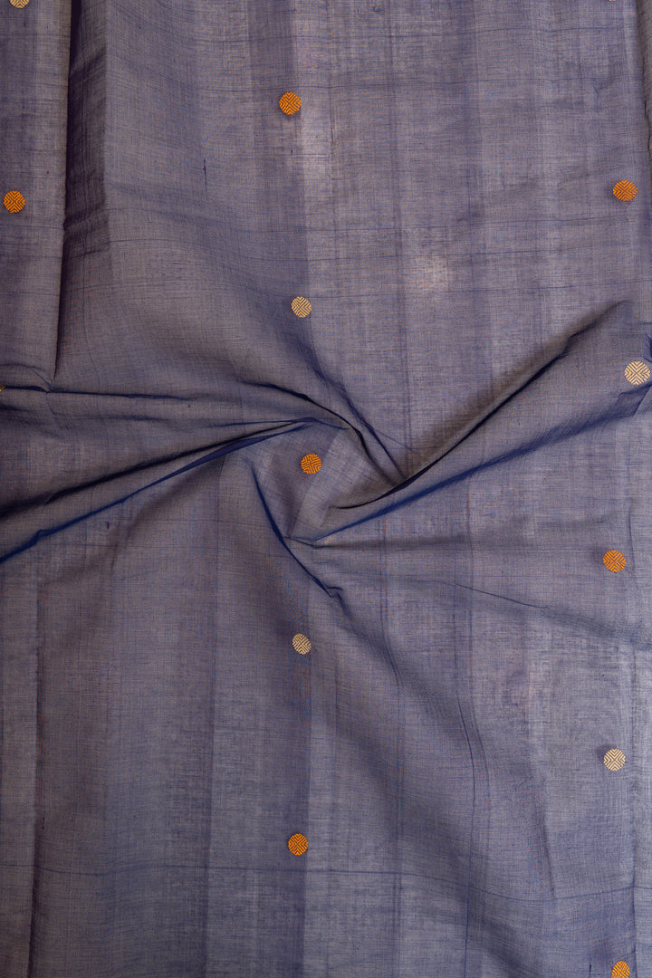 Dark blue pure handloom cotton saree