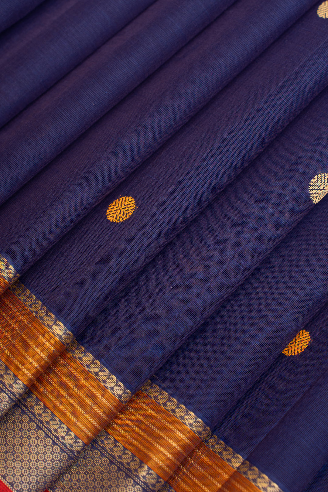 Dark blue pure handloom cotton saree