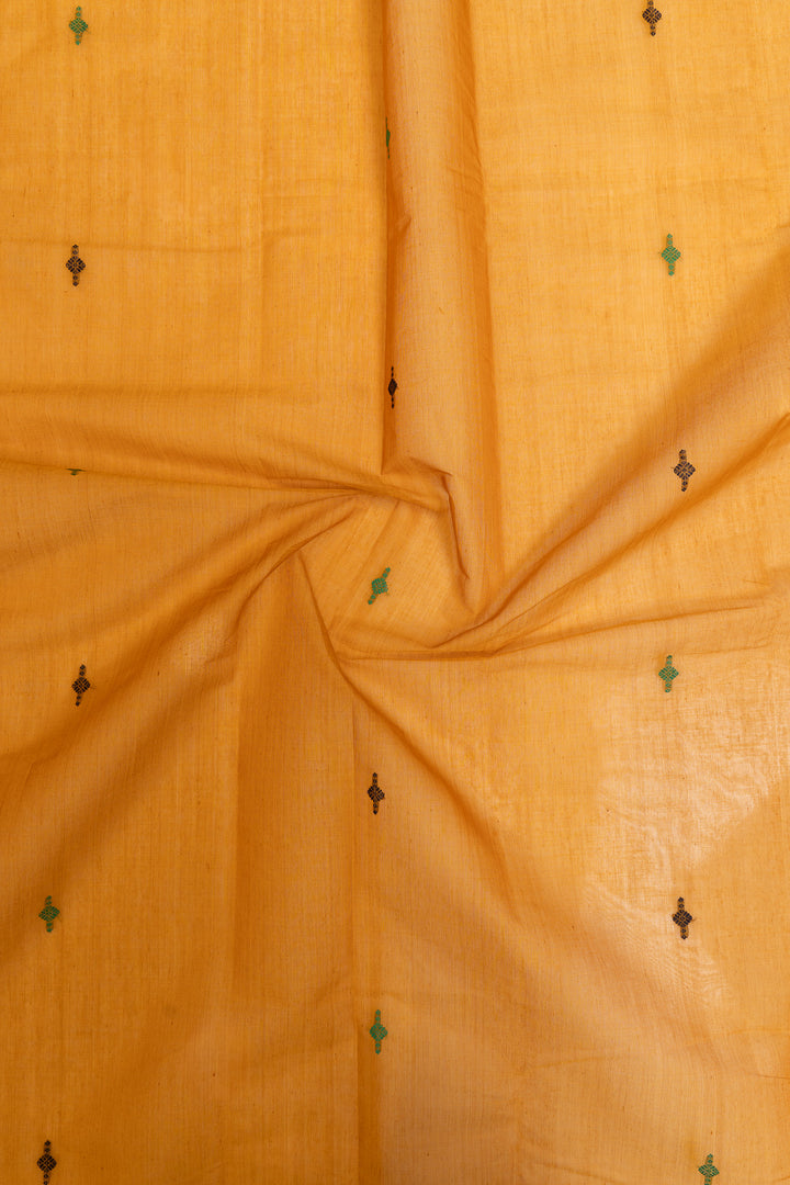 Yellow Varisaipettu threadwork pure handloom cotton saree