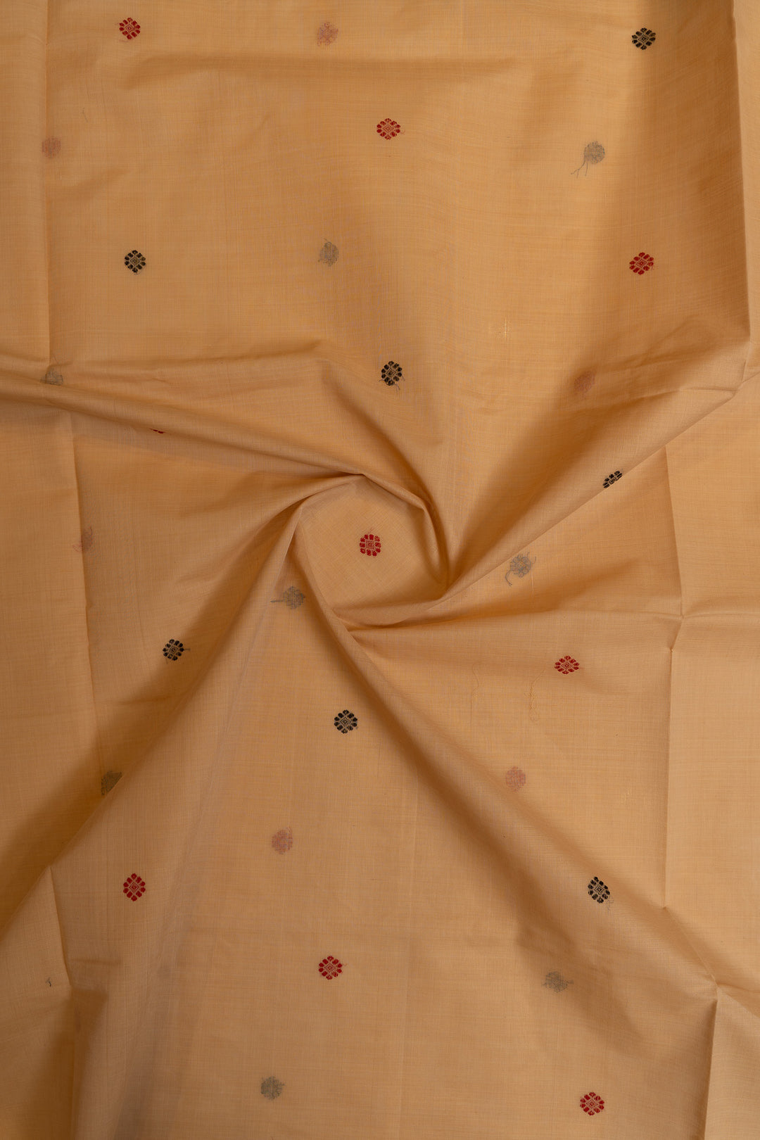 Cream threadwork pure handloom cotton saree