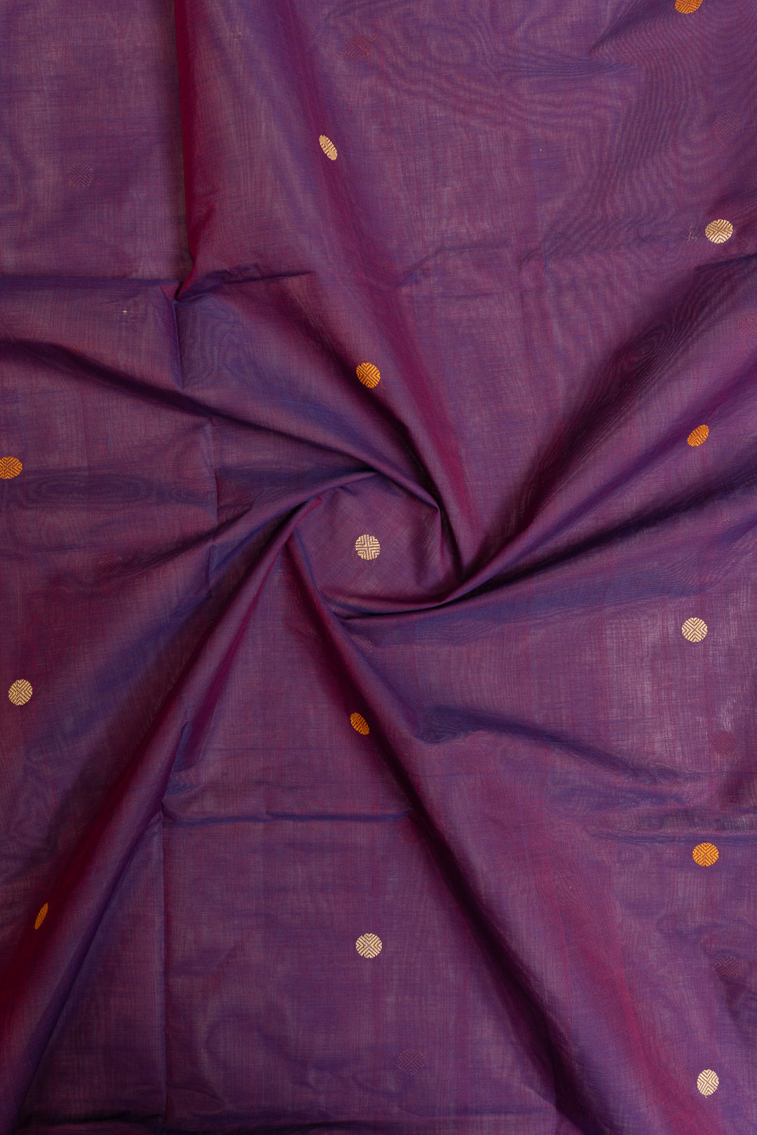 Purple thread work pure handloom cotton saree