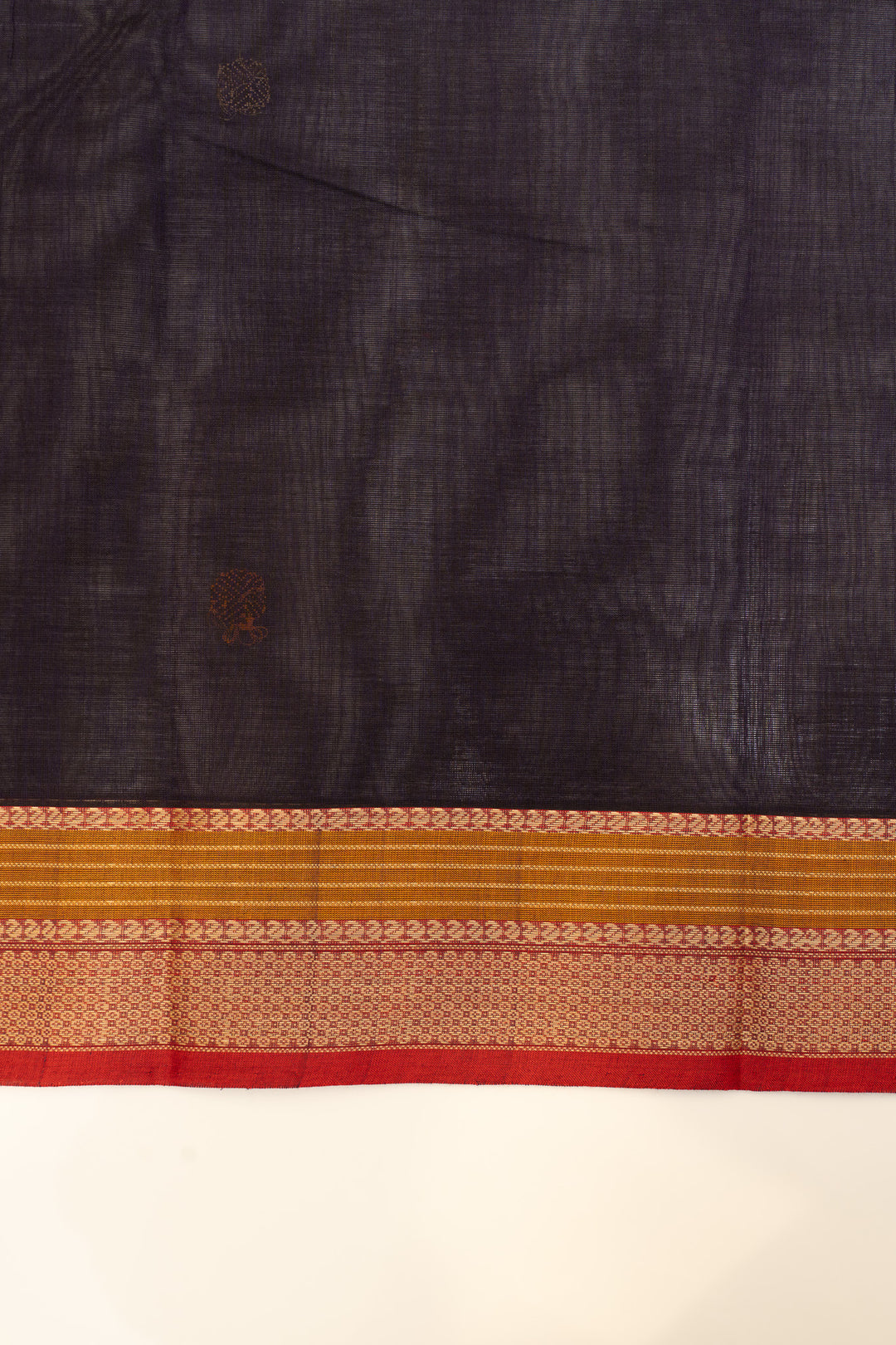 Purple threadwork pure handloom cotton saree