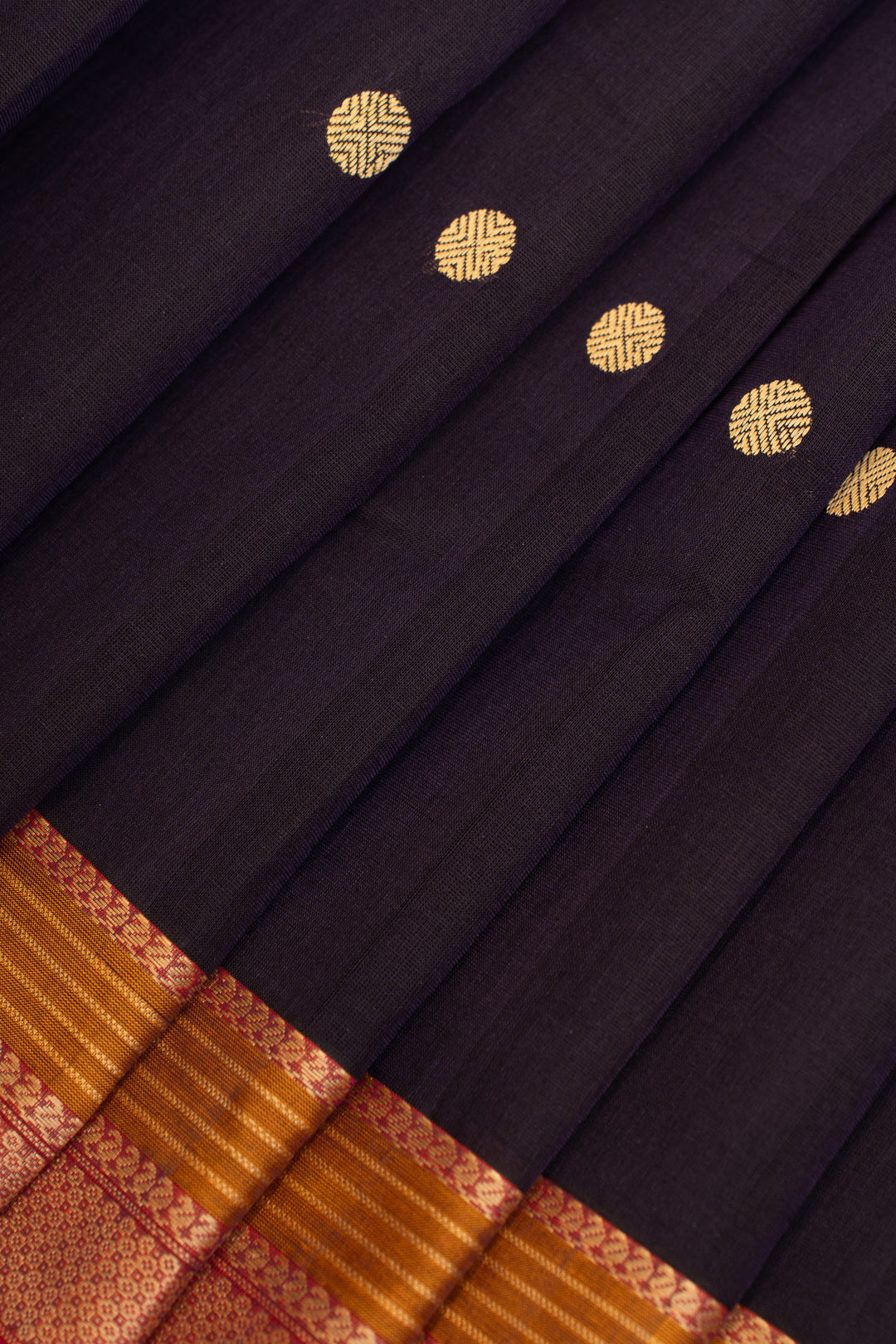 Purple threadwork pure handloom cotton saree