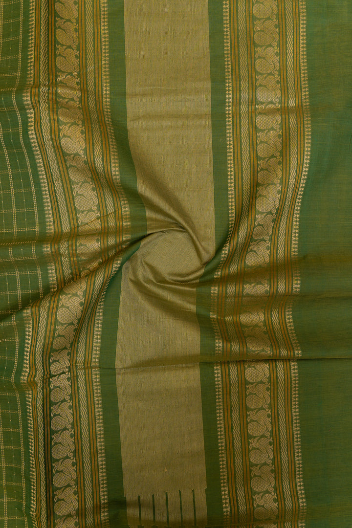 Green lakshadeepam pure handloom cotton saree