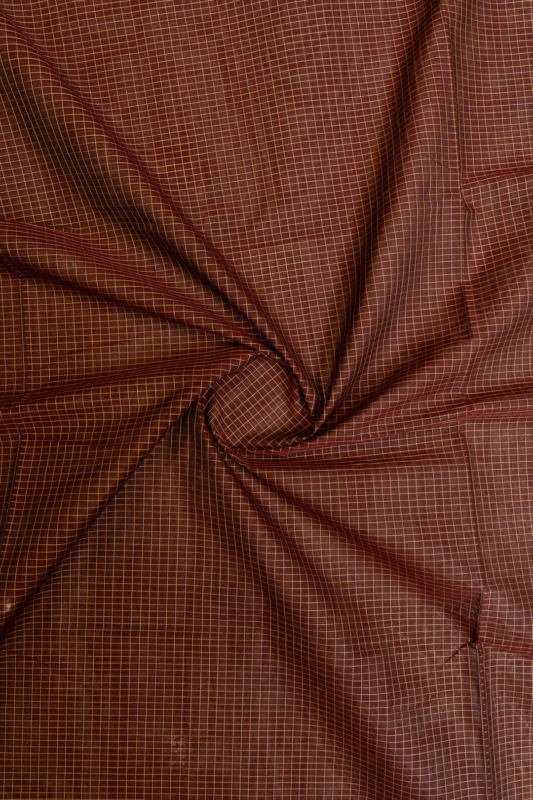 Royal maroon thread checks pure handloom cotton saree