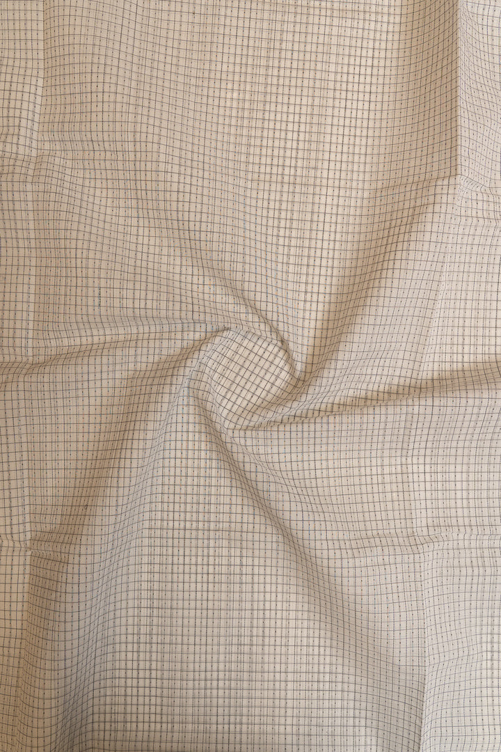 White and black thread handloom  pure cotton saree