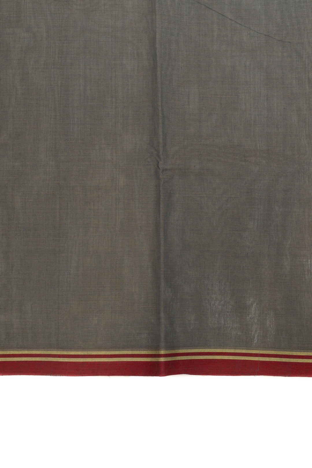 Grey and black thread checks pure handloom cotton saree