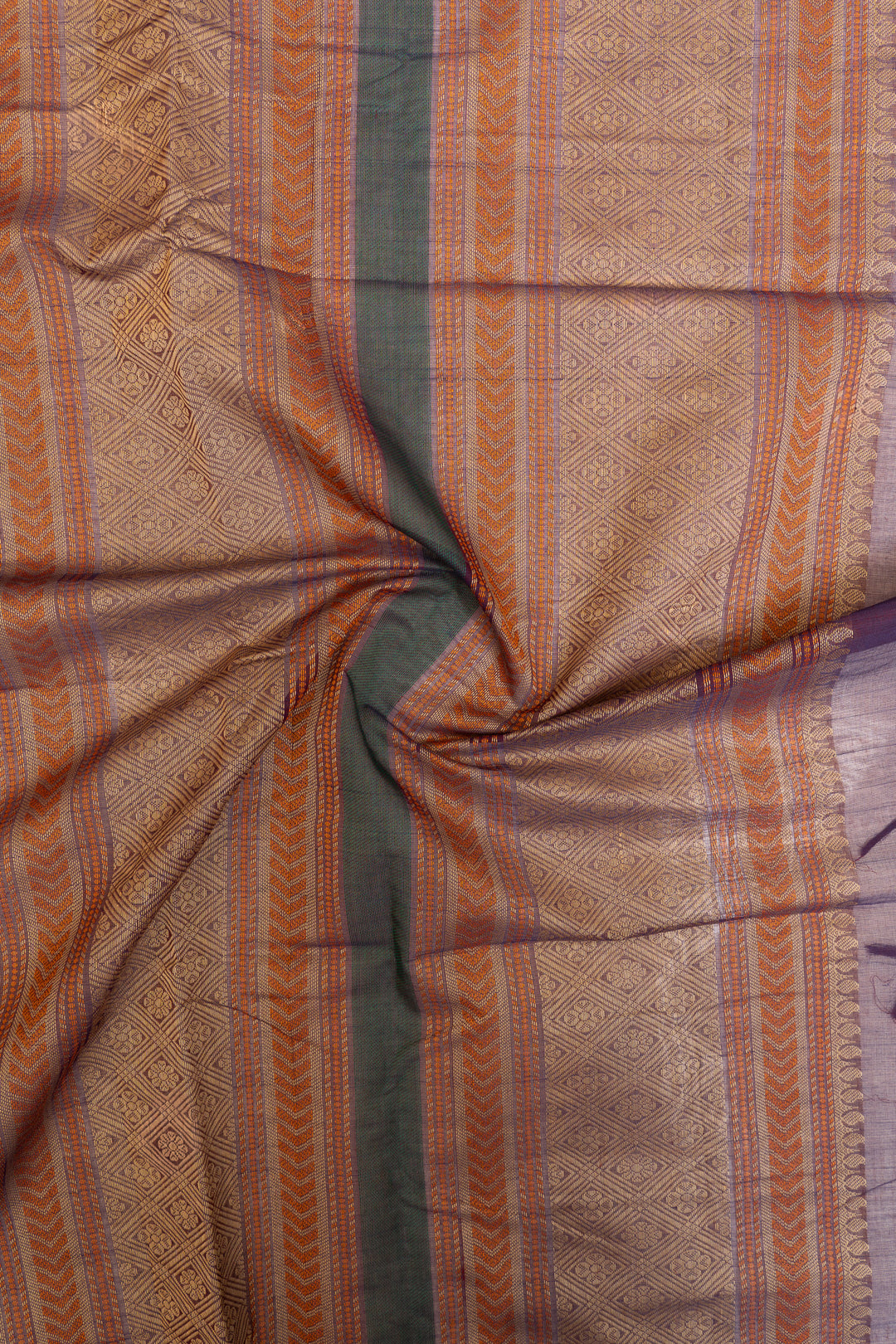 Purple and red threadwork pure handloom cotton saree