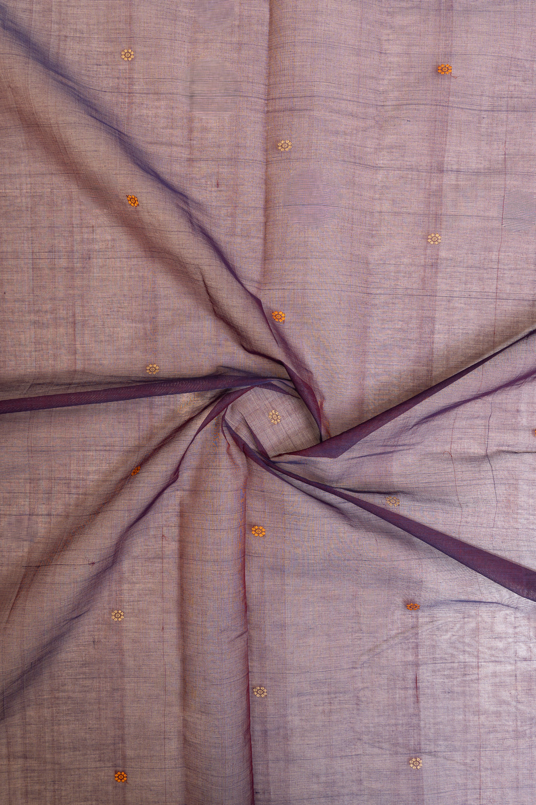 Purple and red threadwork pure handloom cotton saree