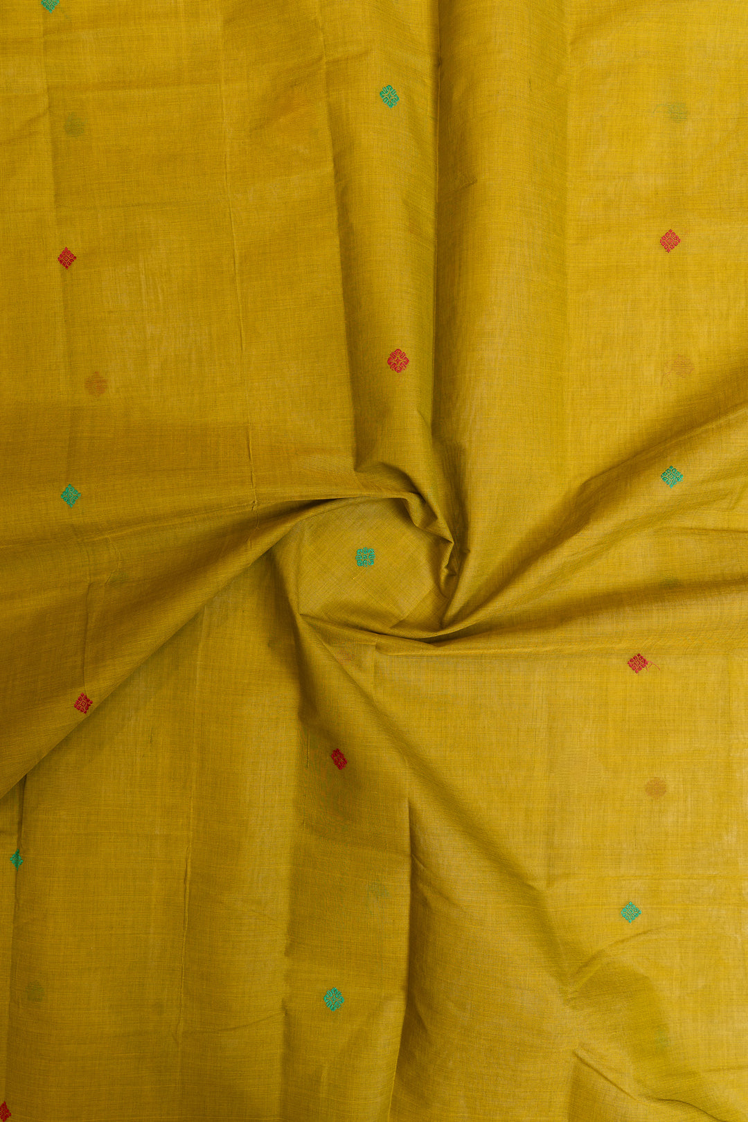 Mehendi green threadwork pure cotton saree