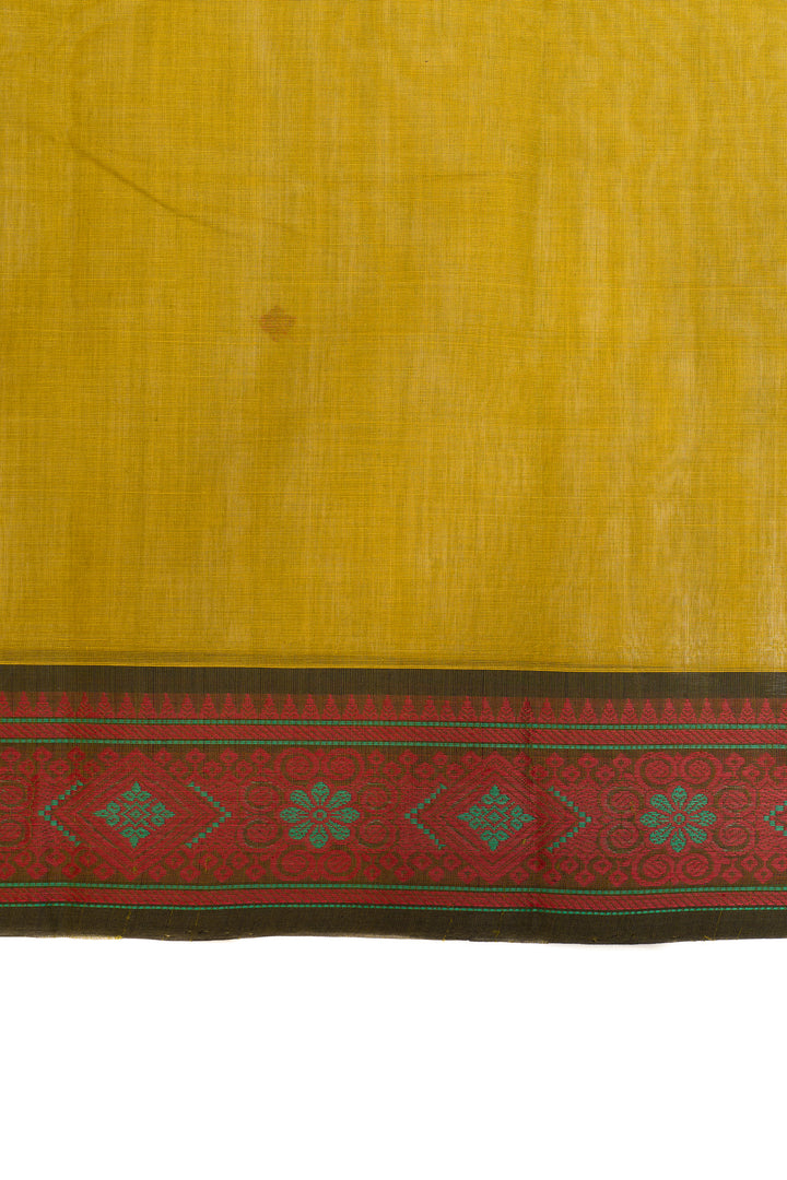 Mehendi green threadwork pure cotton saree