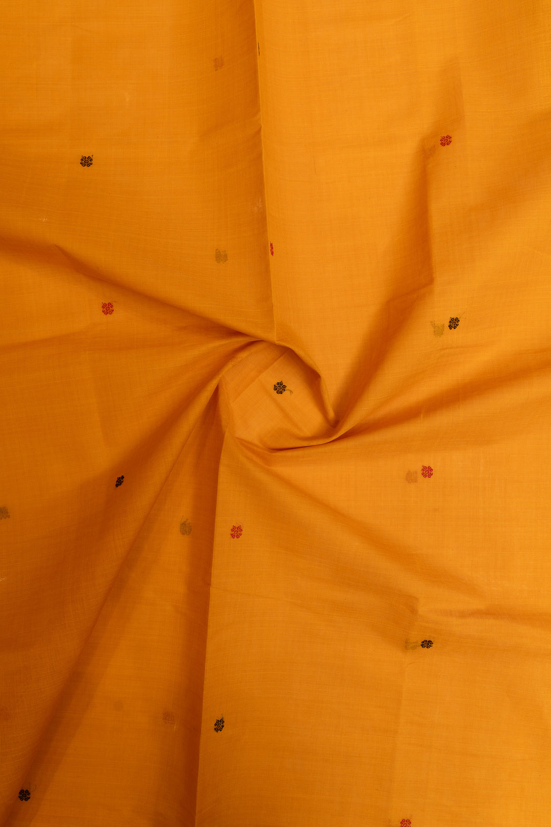 Yellow threadwork pure cotton saree