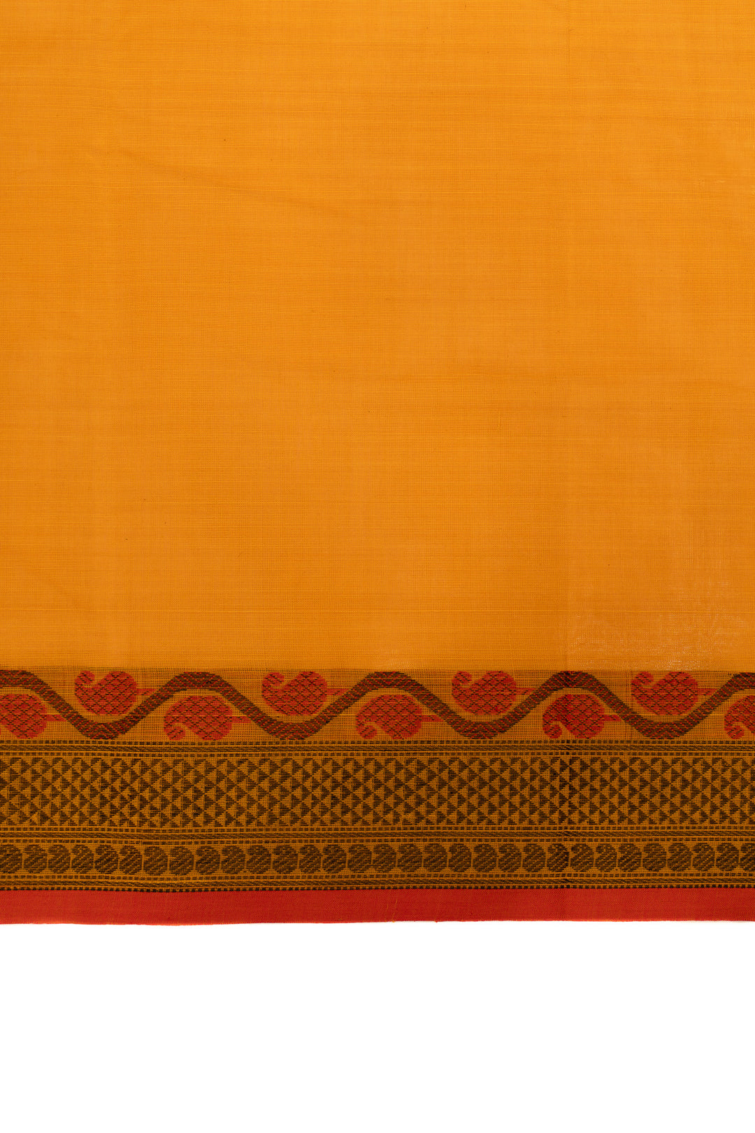 Yellow threadwork pure cotton saree