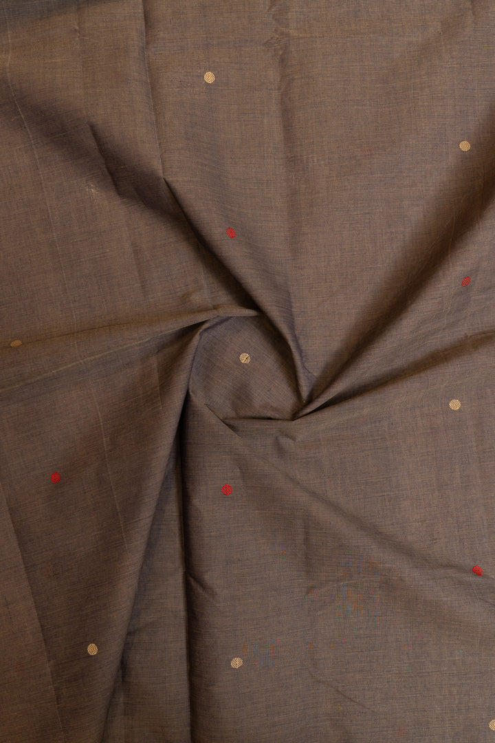 Grey threadwork pure handloom cotton saree