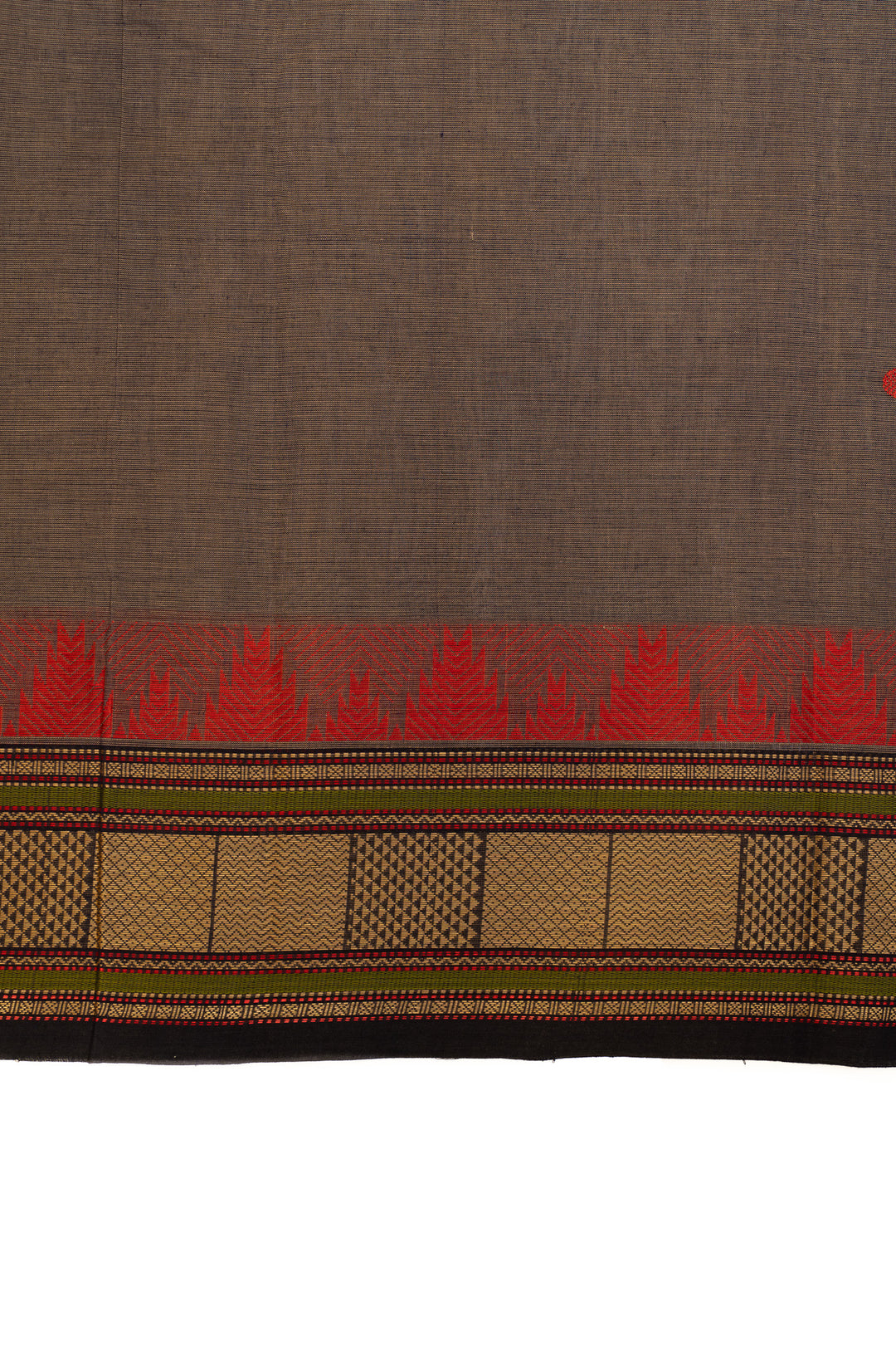 Grey threadwork pure handloom cotton saree