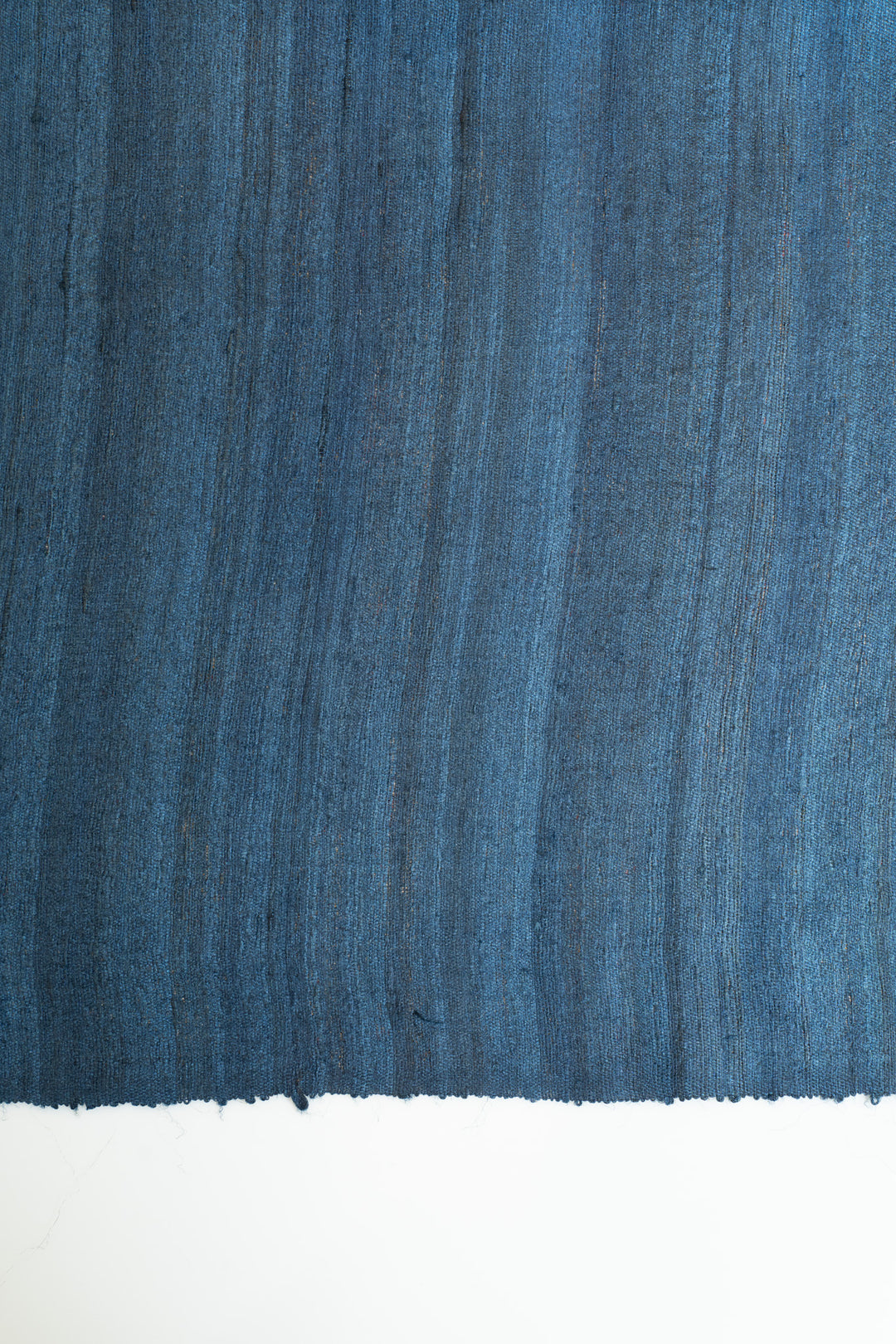 Beige and blue Madhubani handprinted pure Tussar saree