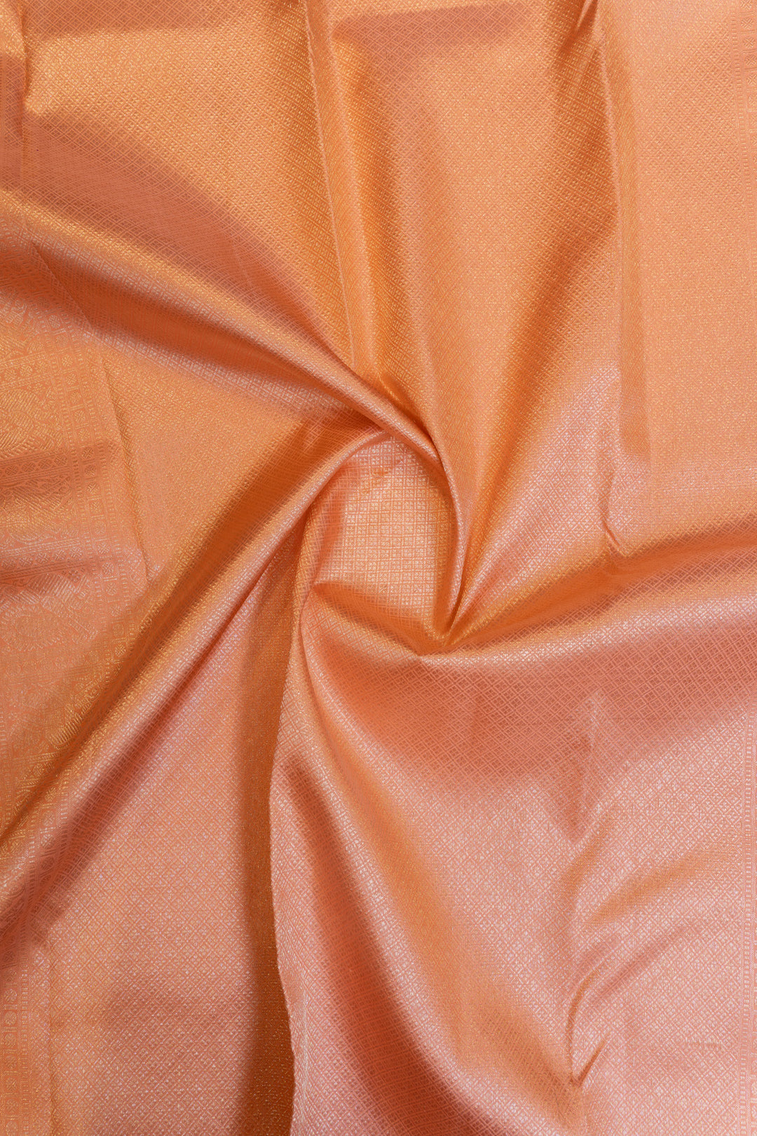 Salmon peach pastel pure Kanchipuram silk saree