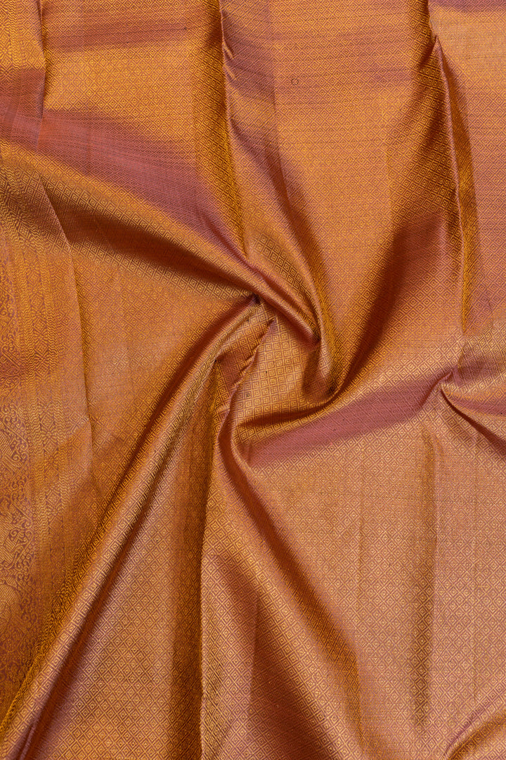 Grey and mauve rettai pettu pure Kanchipuram Silk saree