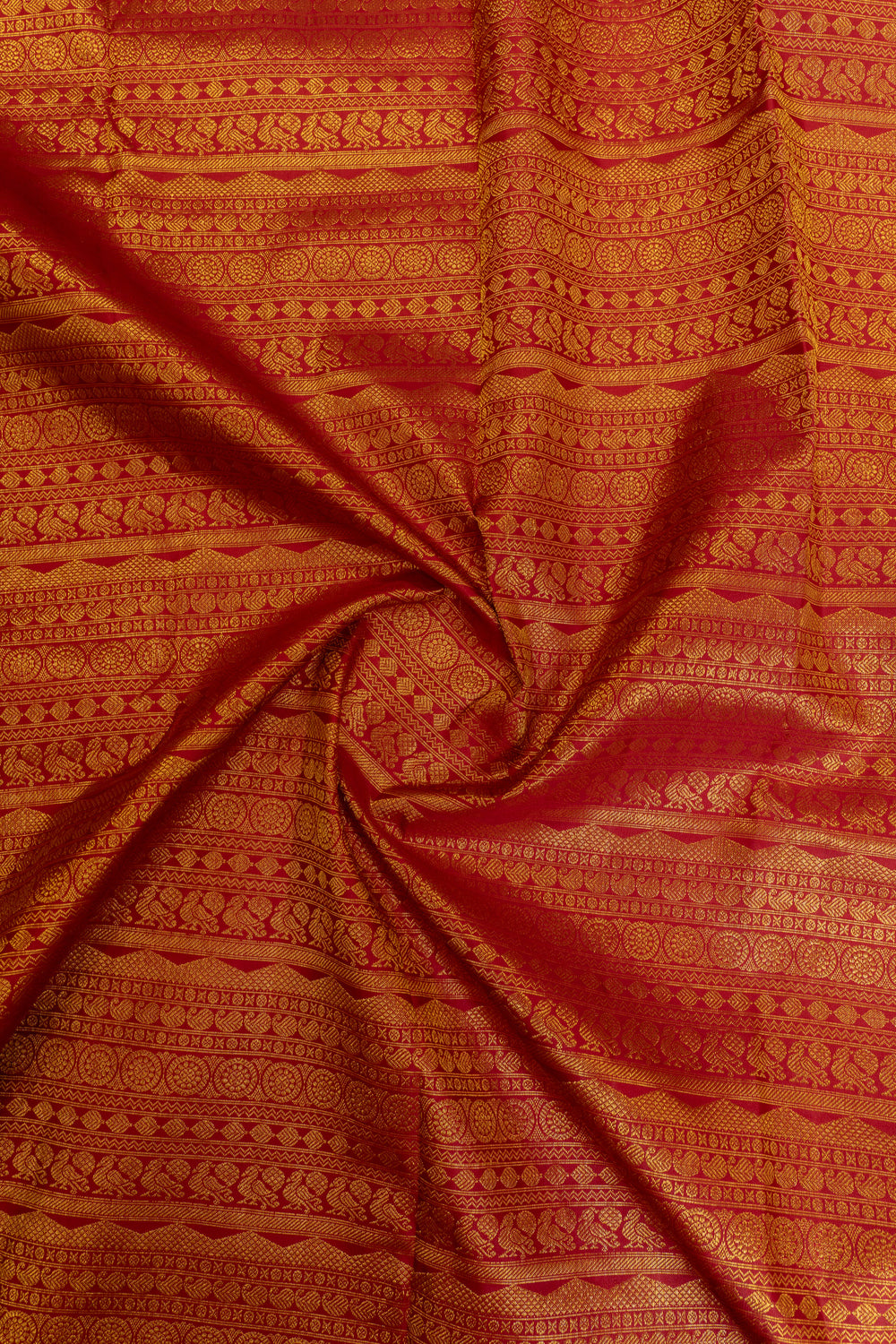 Arakku red brocade pure Kanchipuram Silk saree