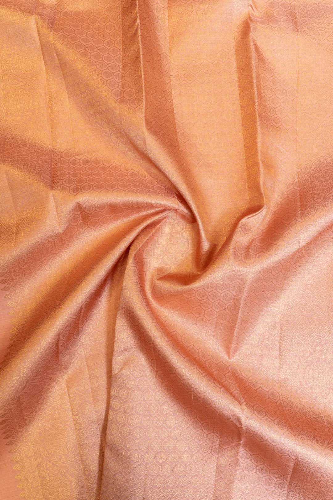 Blush pink zari checks pure Kanchipuram silk saree