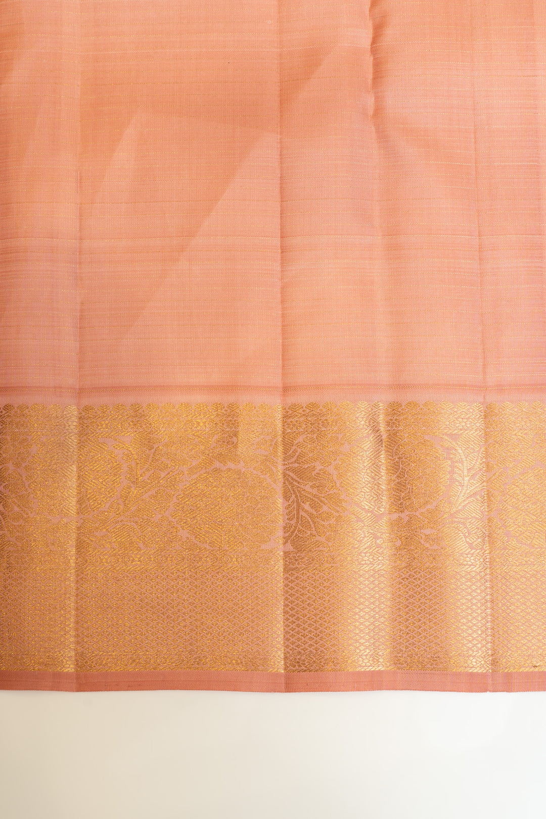 Blush pink zari checks pure Kanchipuram silk saree
