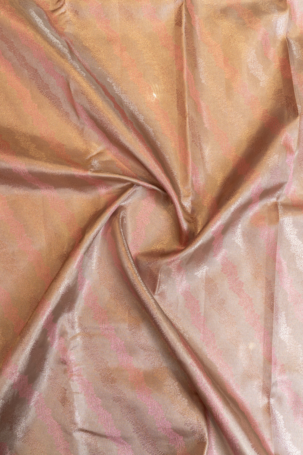 Pastel pink tissue brocade Kanchipuram silk saree
