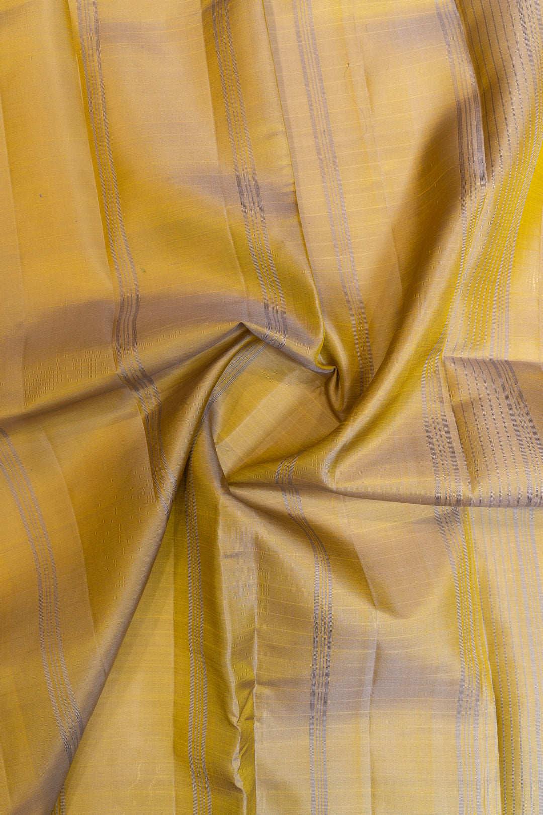 Lime green stripes without zari pure Kanchipuram silk saree