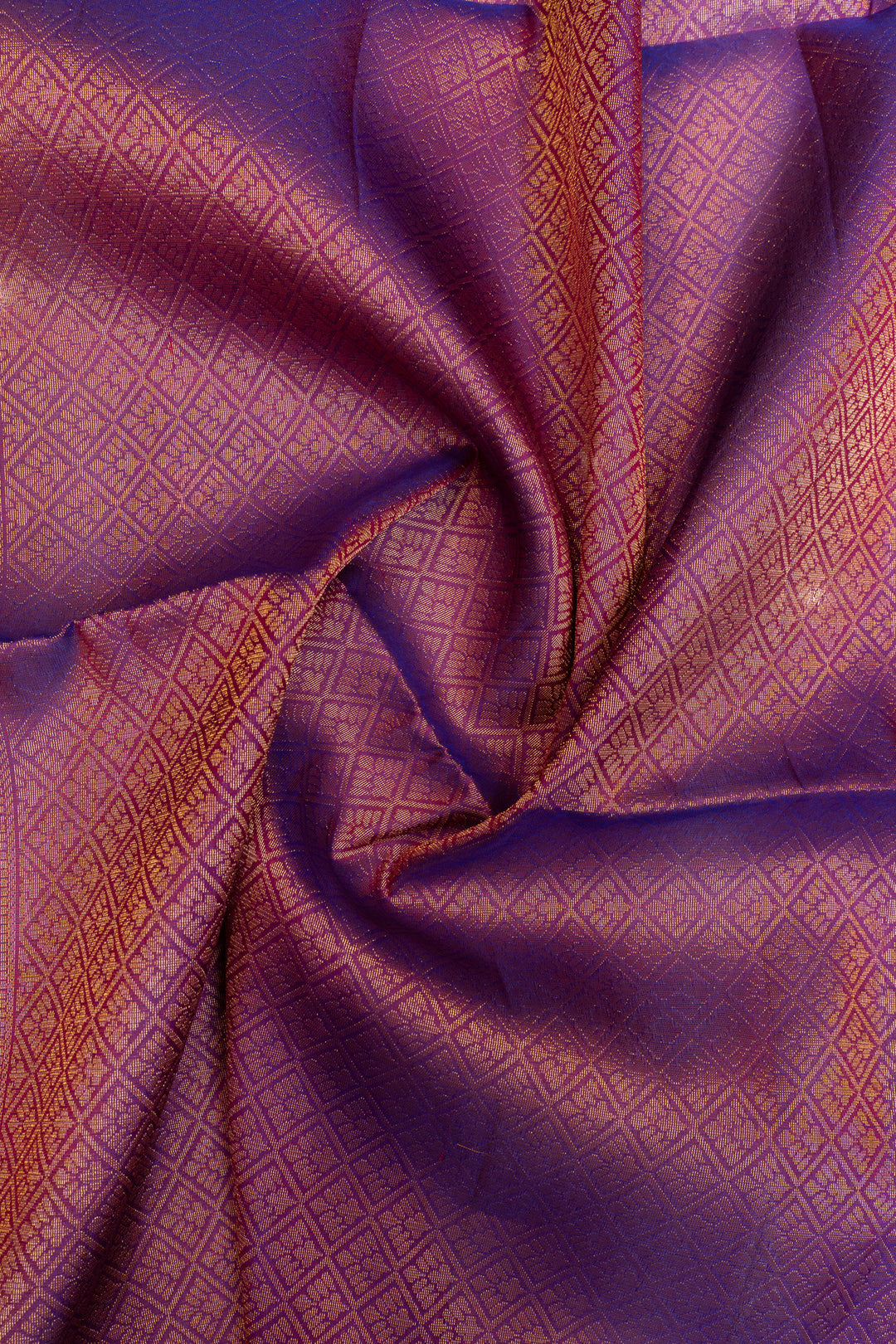 Rust orange and purple pure soft silk saree