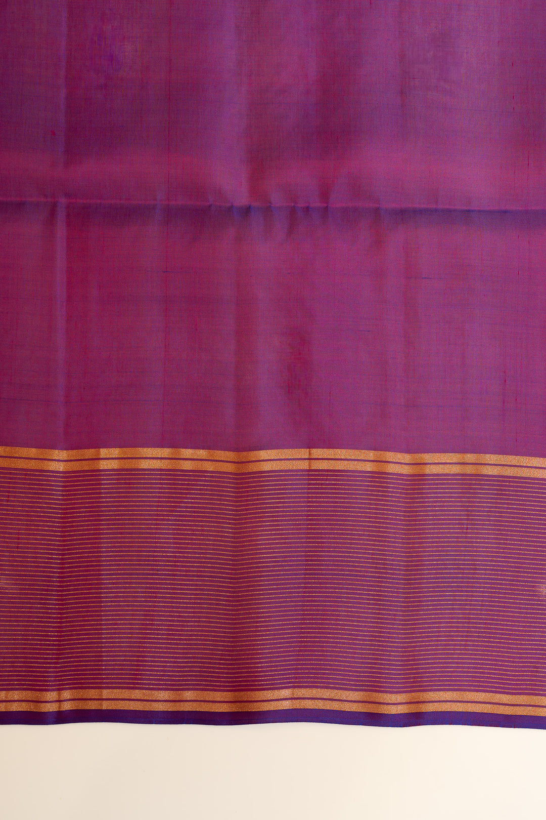 Rust orange and purple pure soft silk saree