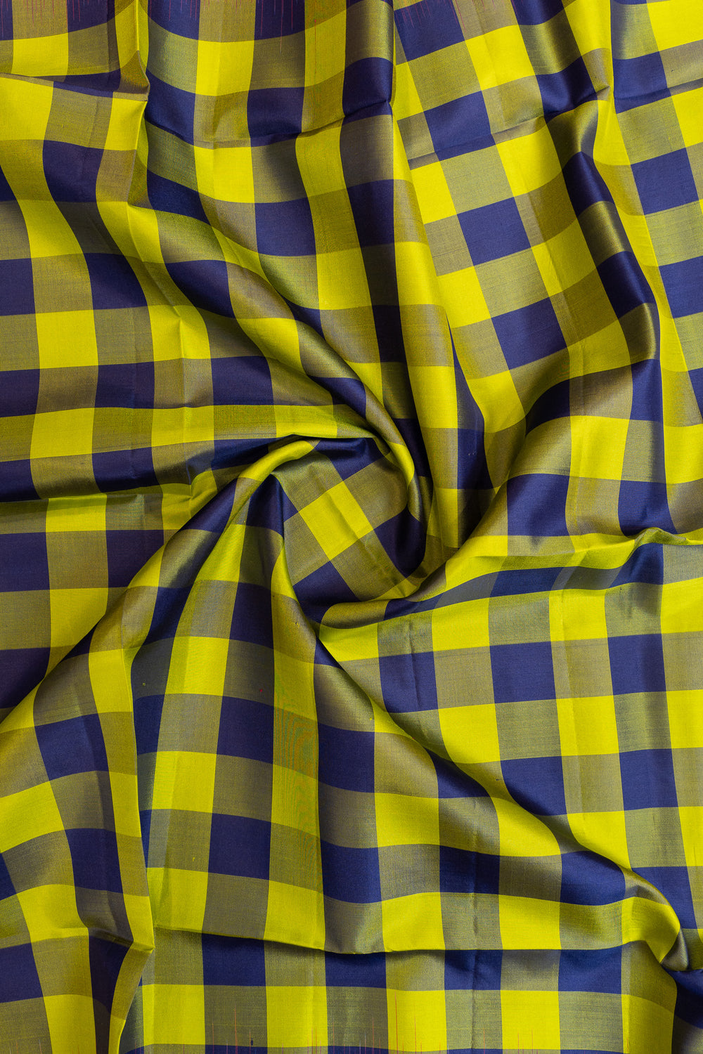 Yellow and blue checkered fabric