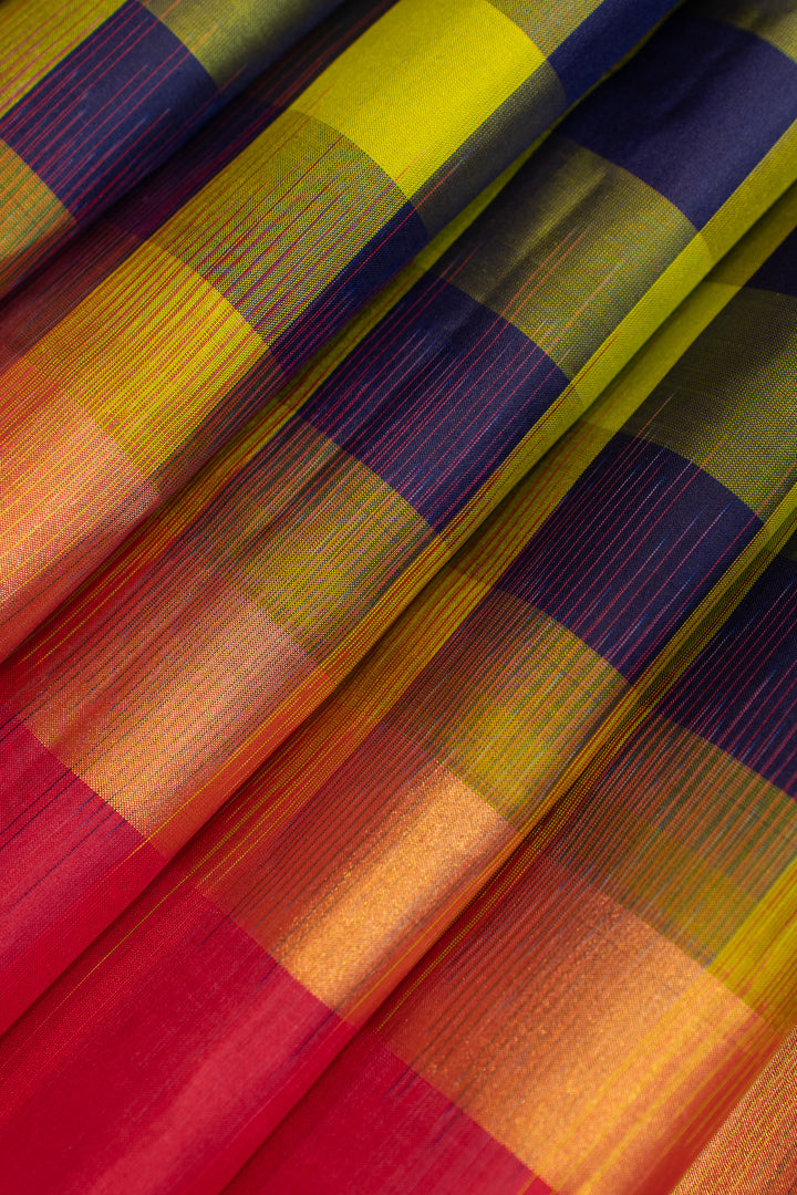 Multicolored fabric with a checkered pattern