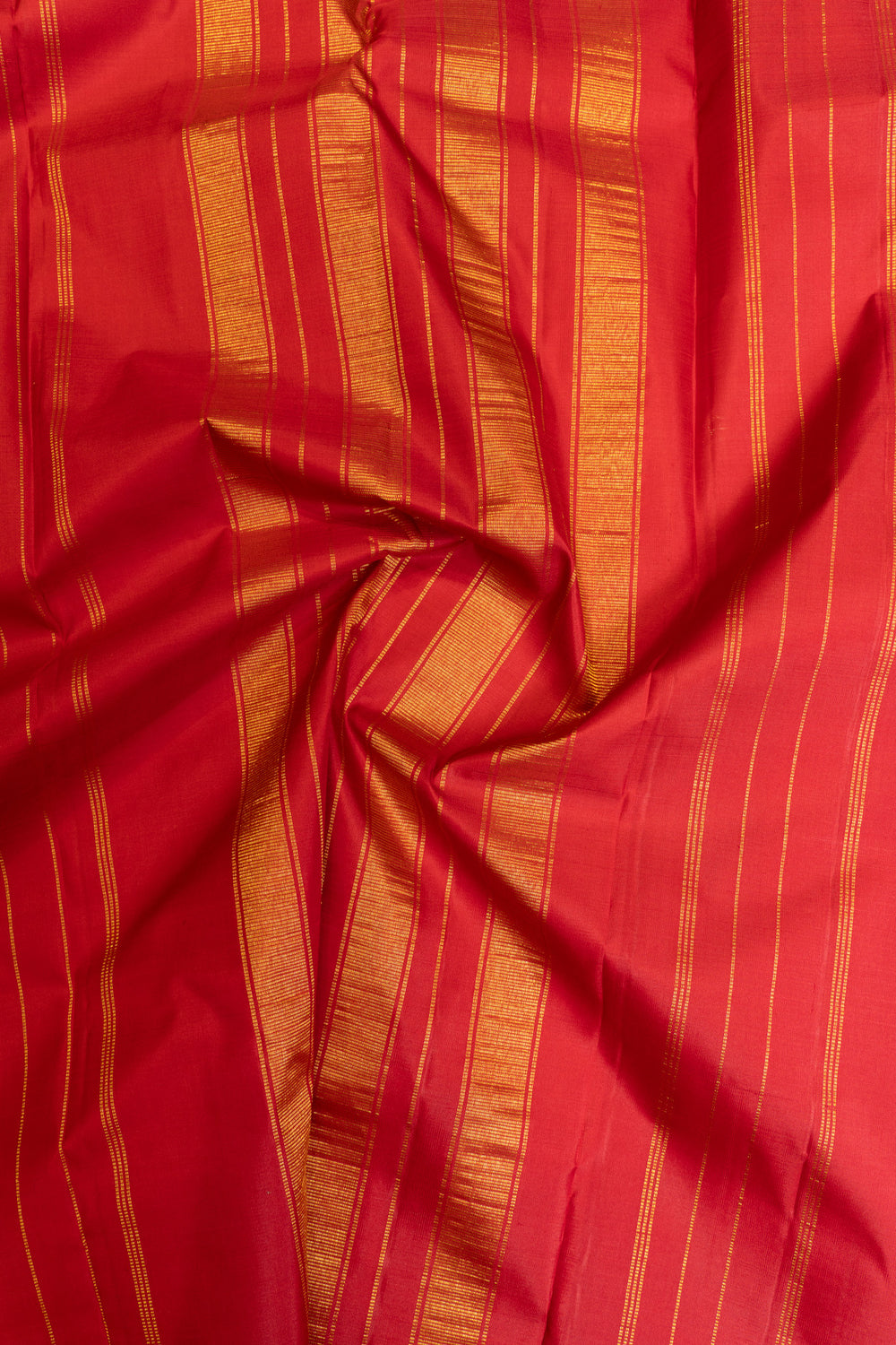 Crimson red thread checks traditional pure Kanchipuram silk saree