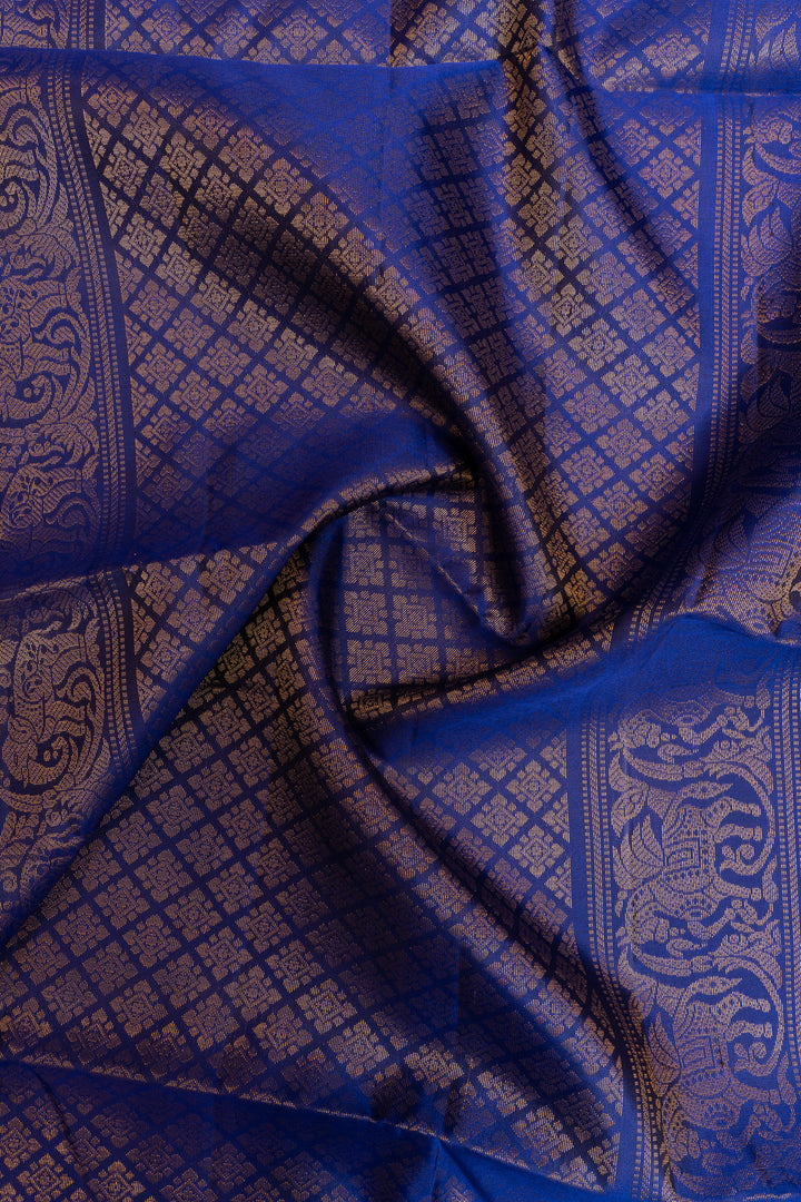 Royal blue pure soft silk saree