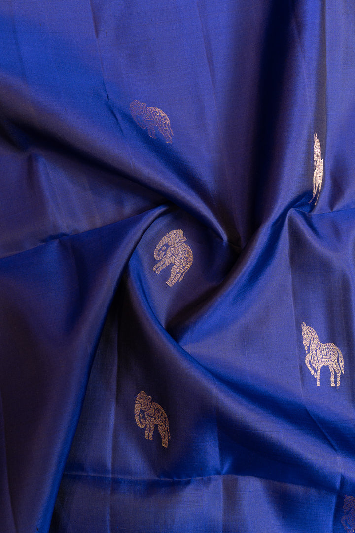 Royal blue pure soft silk saree