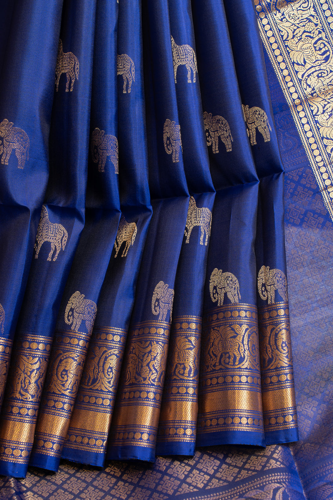 Royal blue pure soft silk saree