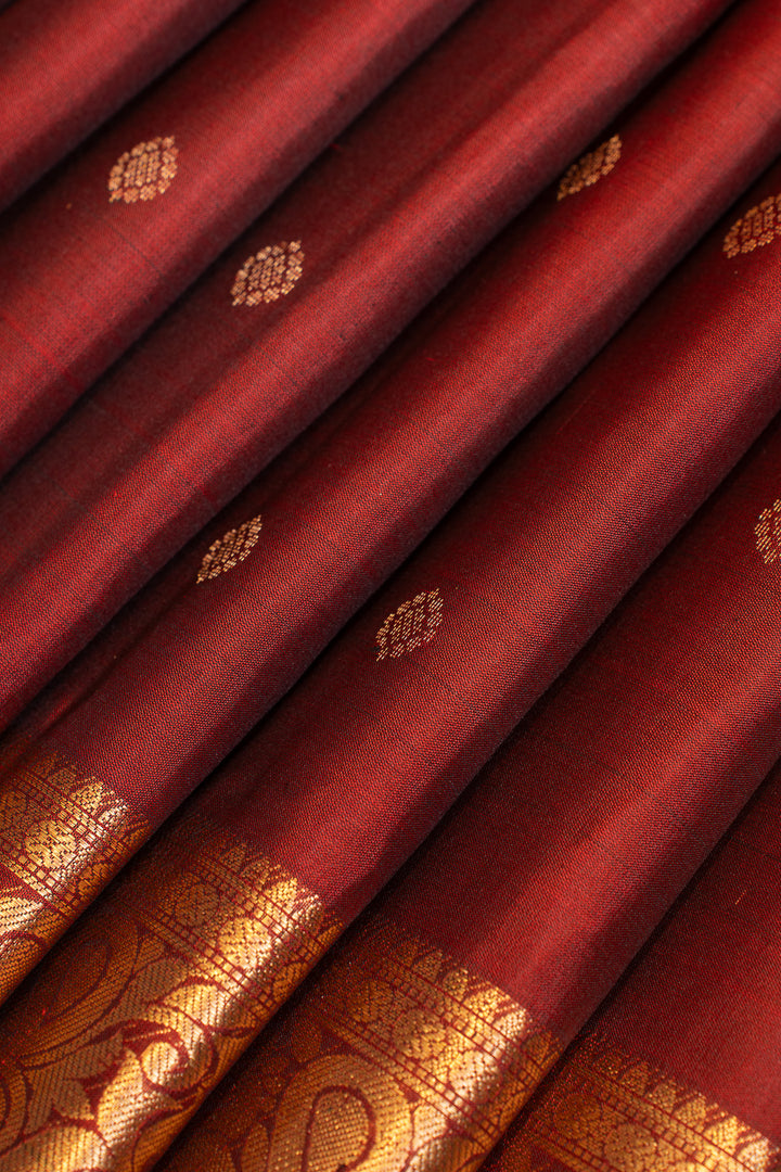 Maroon traditional pure soft silk saree
