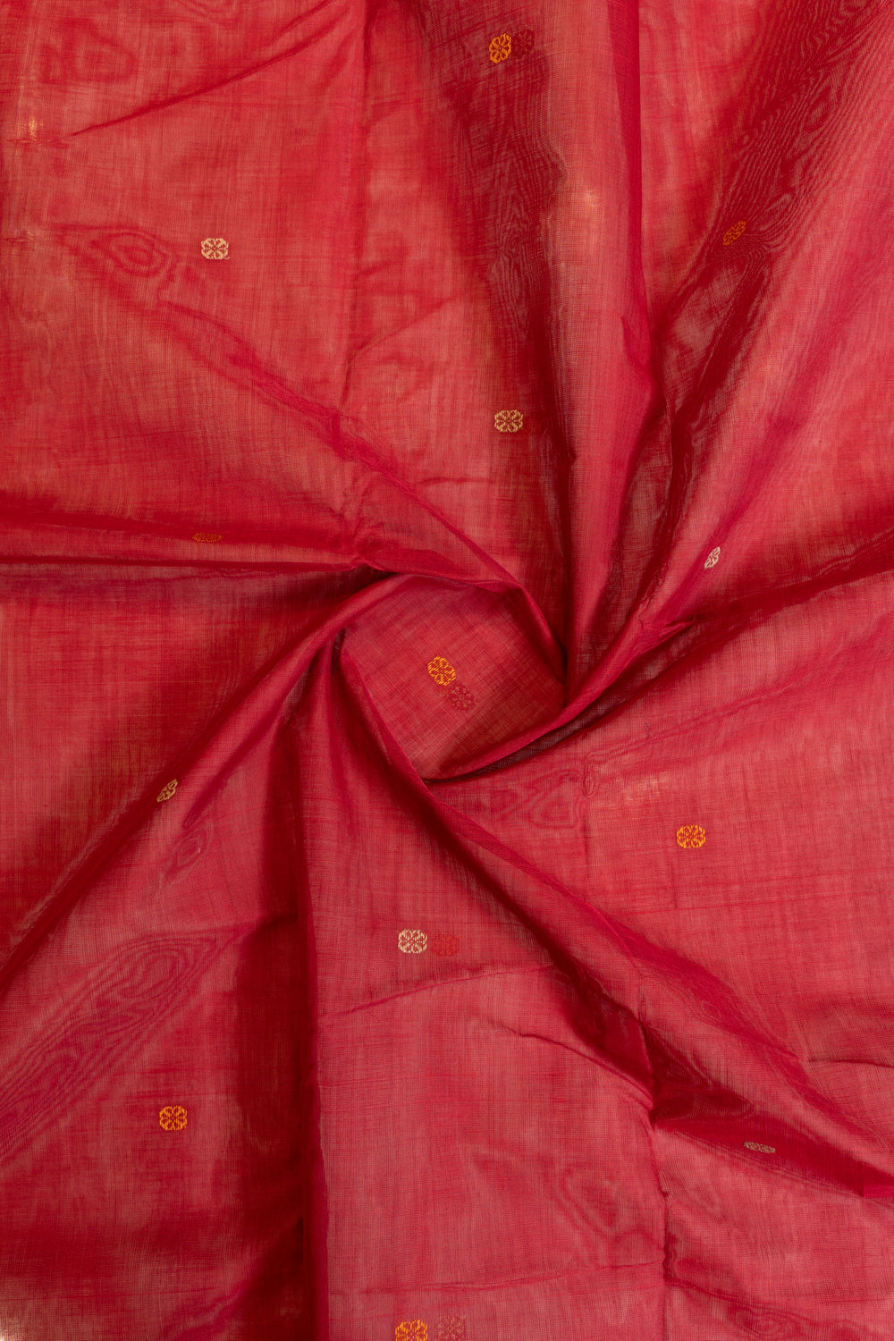 Red thread buttis pure cotton saree
