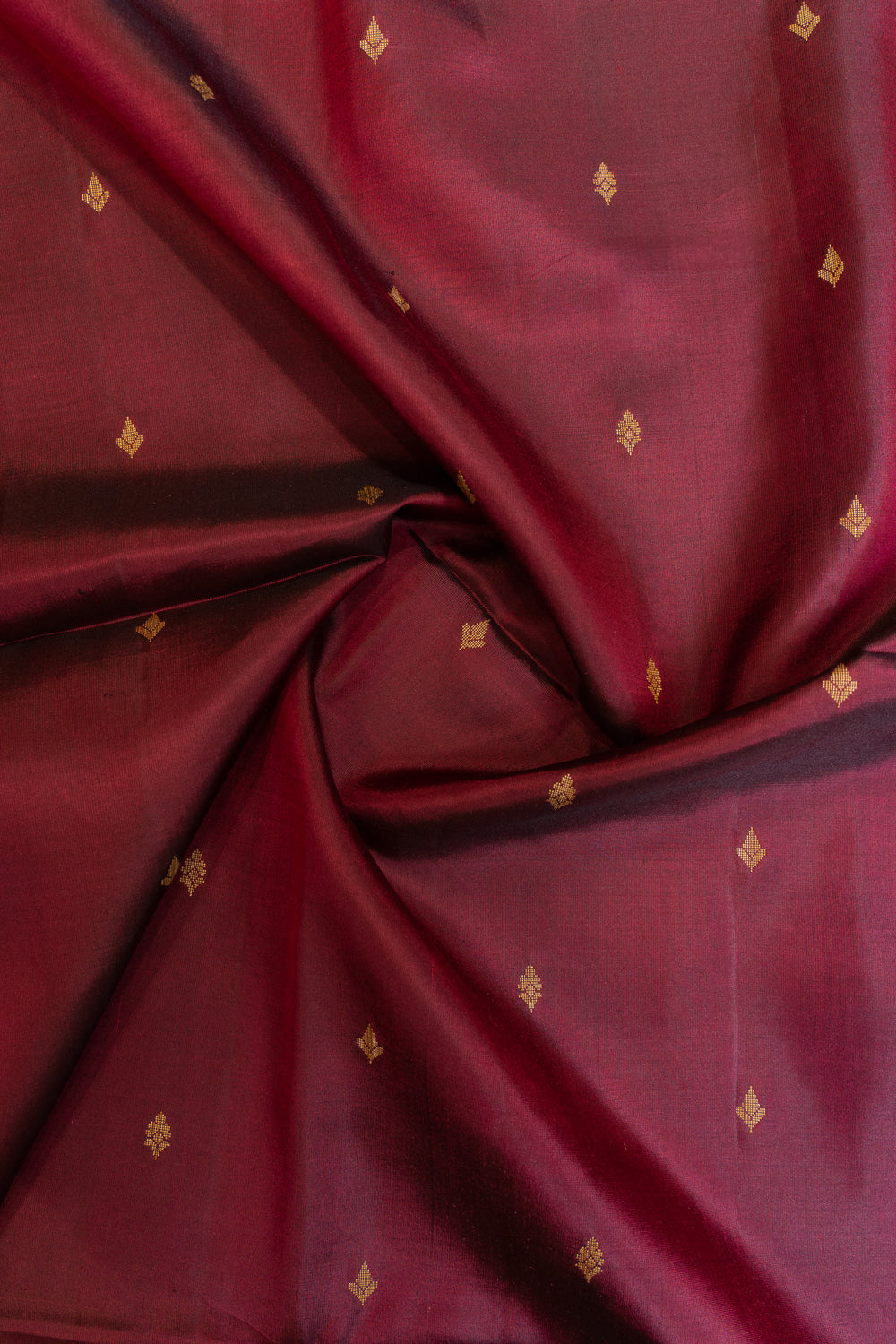 Maroon thread work pure soft silk saree