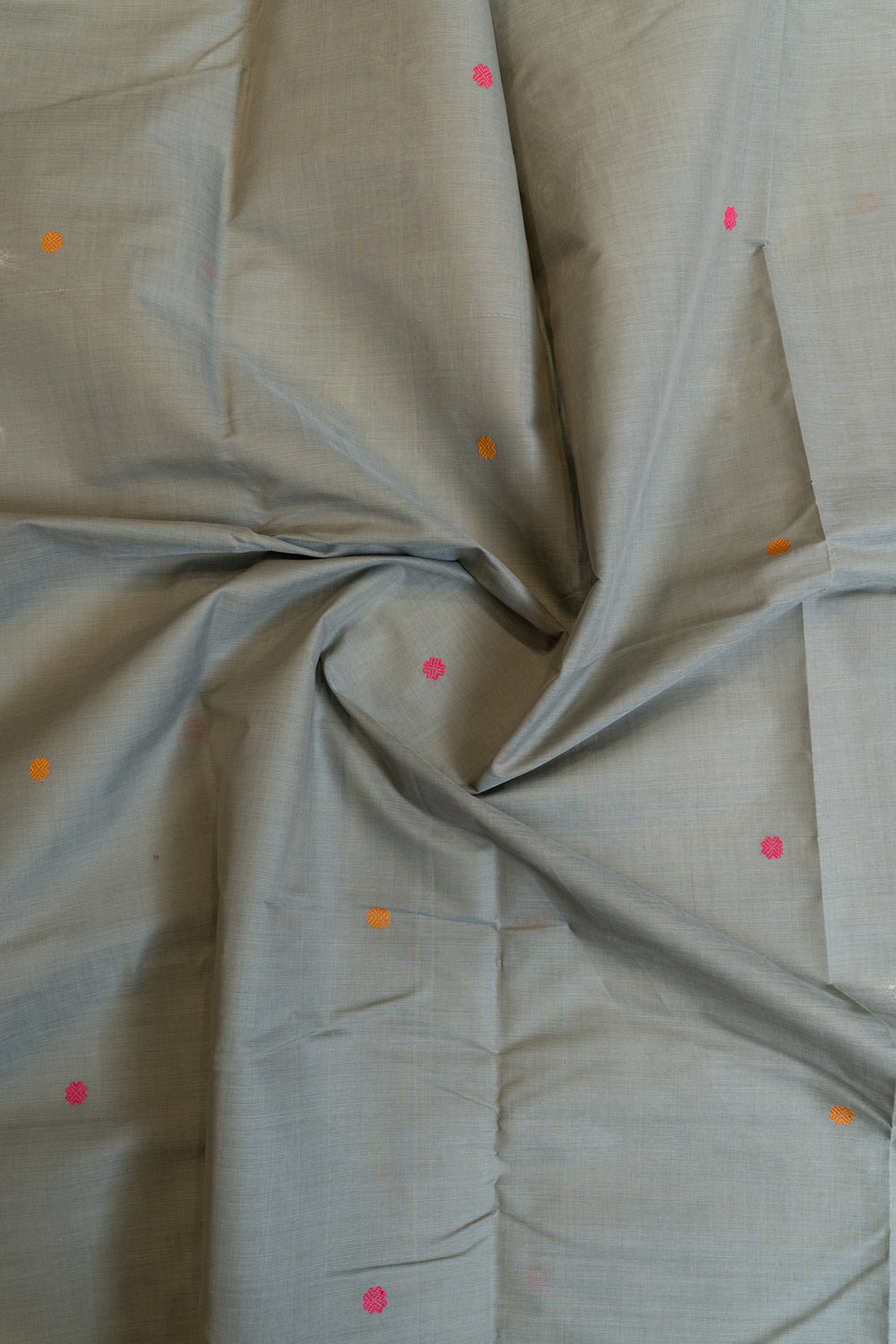 Grey thread border pure cotton saree