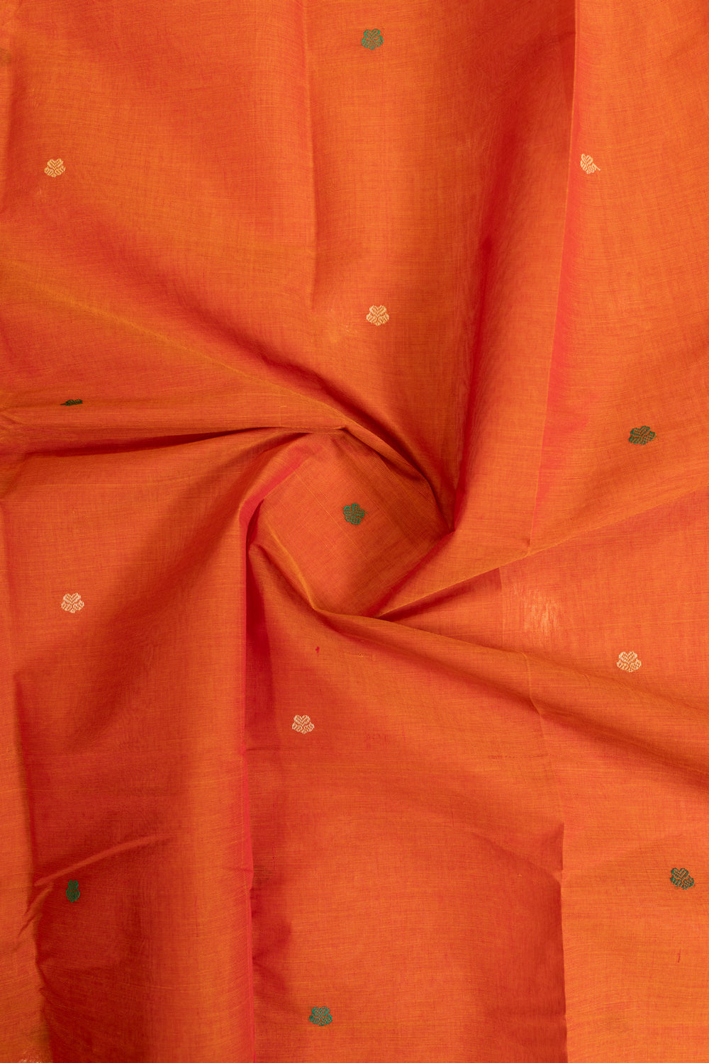 Rust orange and maroon pure cotton saree