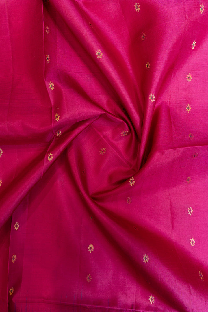 Magenta and purple minakari pure soft silk saree