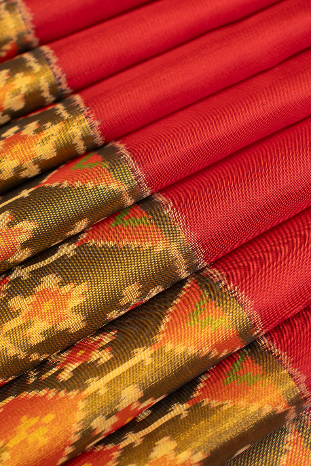 Red and black pure patan Patola ikat silk saree