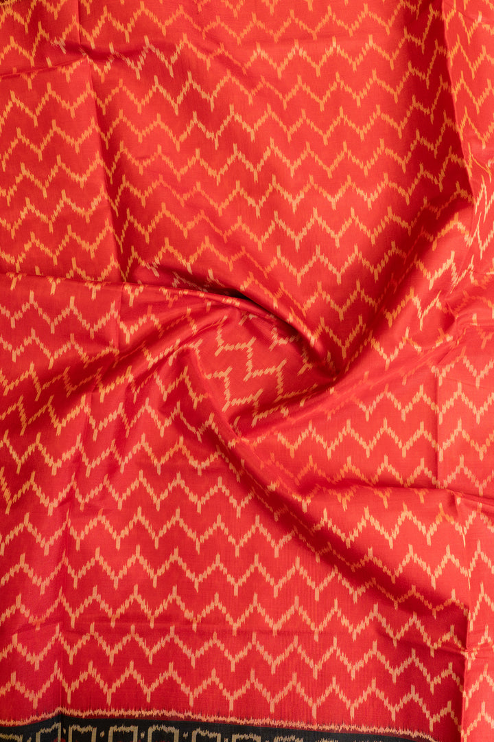 Red chevron pure patan Patola ikat silk saree