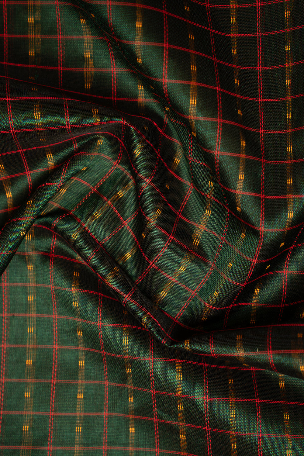 Bottle Green Pure Silk Cotton Saree - Clio Silks