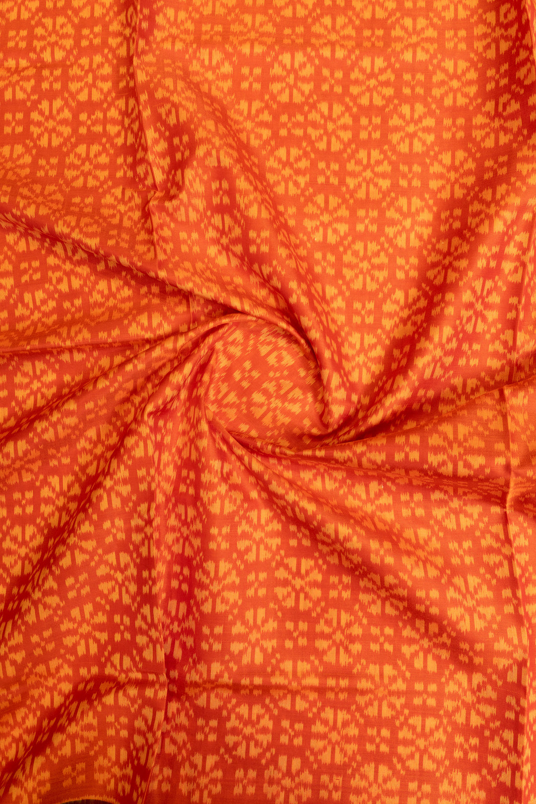 Rust orange and black pure patola ikat silk saree