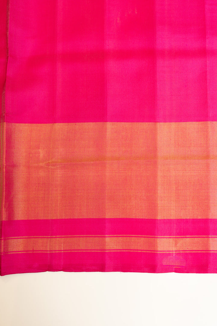 Off white and pink pure Patola ikat silk saree