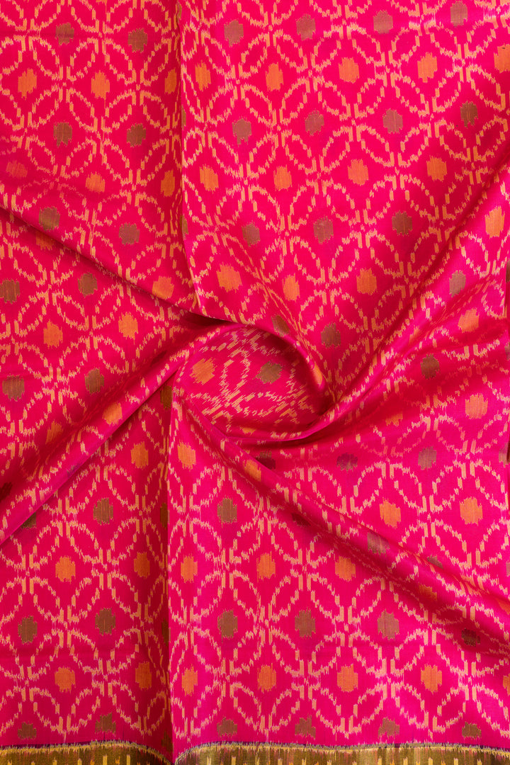 Rani pink pure ikat patan patola silk saree