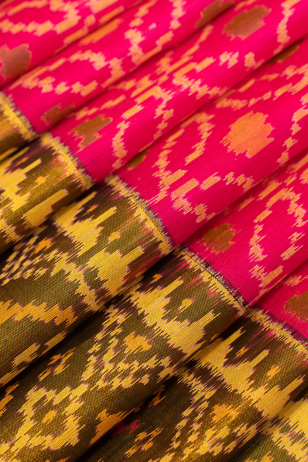 Rani pink pure ikat patan patola silk saree